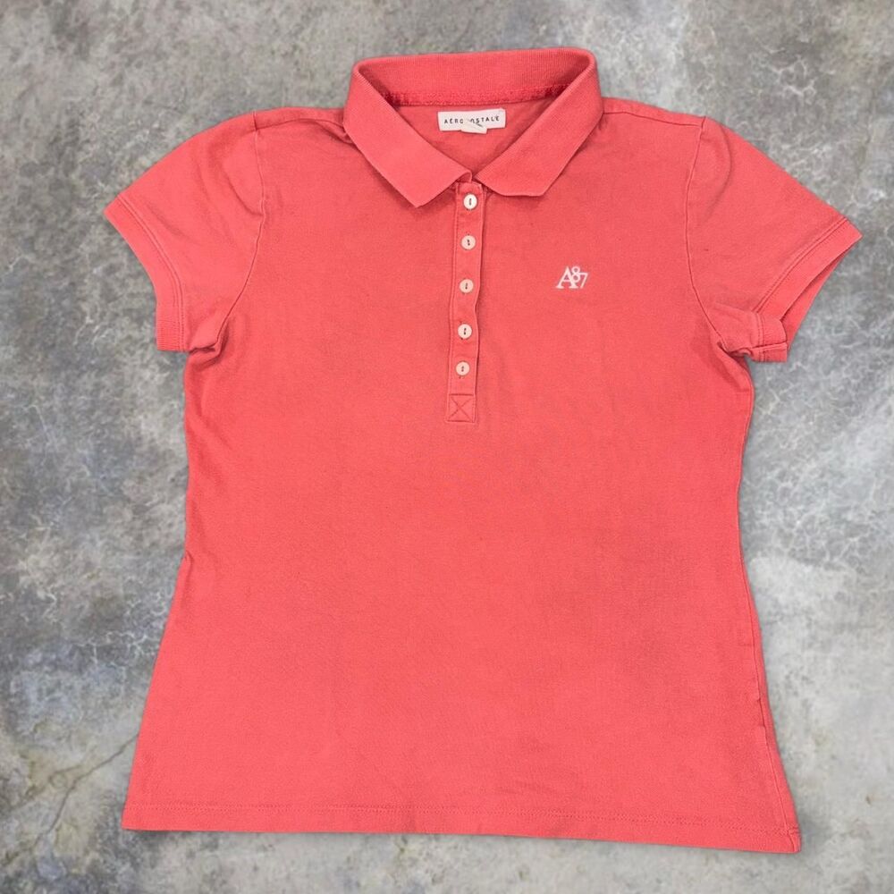Abercrombie & Fitch Pink Coral Polo Tee - Women's Short Sleeve